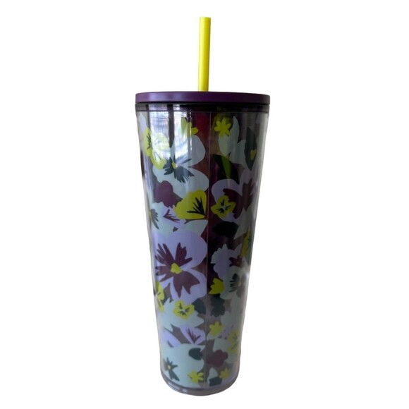 Starbucks Tumbler Pansy Purple Lilac Lavender Flower 24 Oz New 2020 - Picture 2 of 5